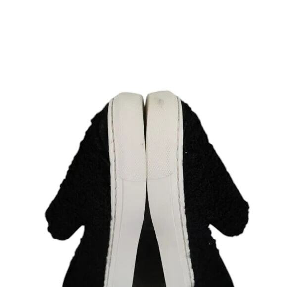 Steven Shoes Womens 6 Sneakers Casual Slip On Skimmer Faux Fur Black Fashion NY - Picture 9 of 16
